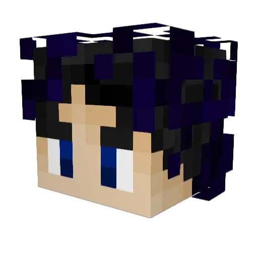 Lerymie Minecraft avatar head, 3D render