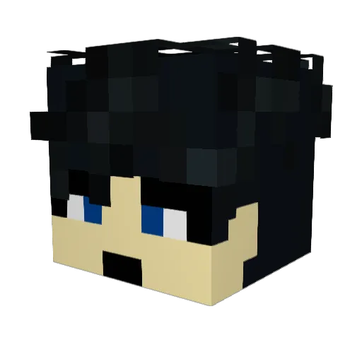 LesCatins Minecraft avatar head, 3D render