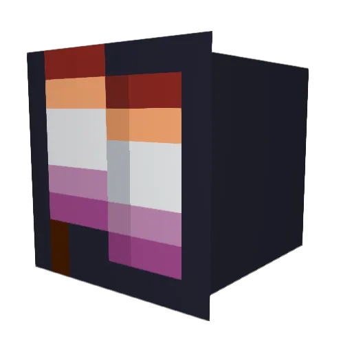 Lesbianing Minecraft avatar head, 3D render