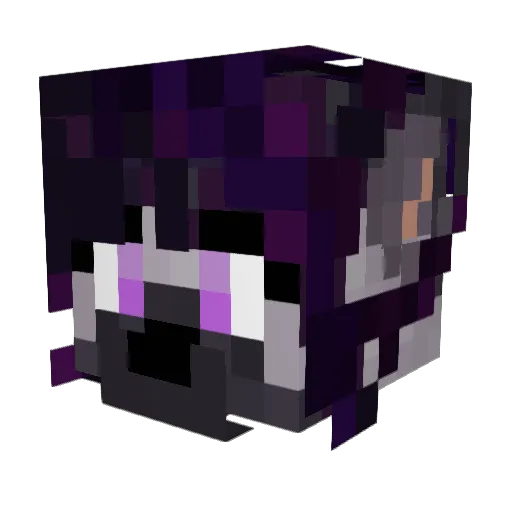 Lesbiyeen Minecraft avatar head, 3D render