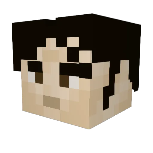Leshchan Minecraft avatar head, 3D render
