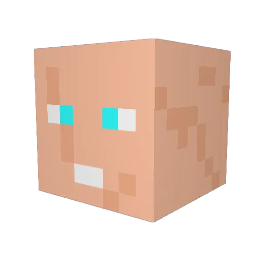 Leskwa Minecraft avatar head, 3D render