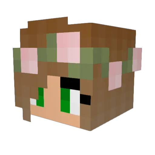 LeslieDu66 Minecraft avatar head, 3D render