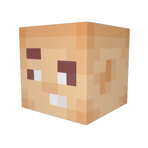 Lesoules Minecraft avatar head, 3D render