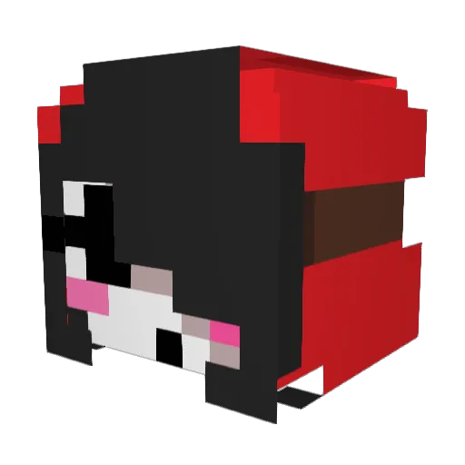 LessBeanie Minecraft avatar head, 3D render