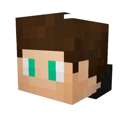 LessPlays Minecraft avatar head, 3D render