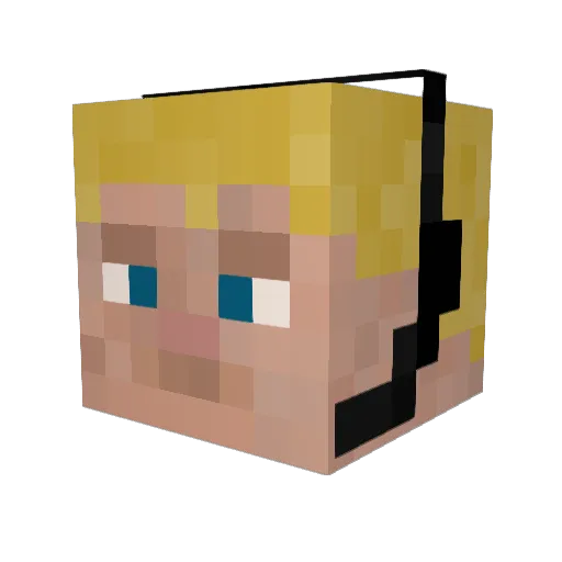 LessPlayz Minecraft avatar head, 3D render
