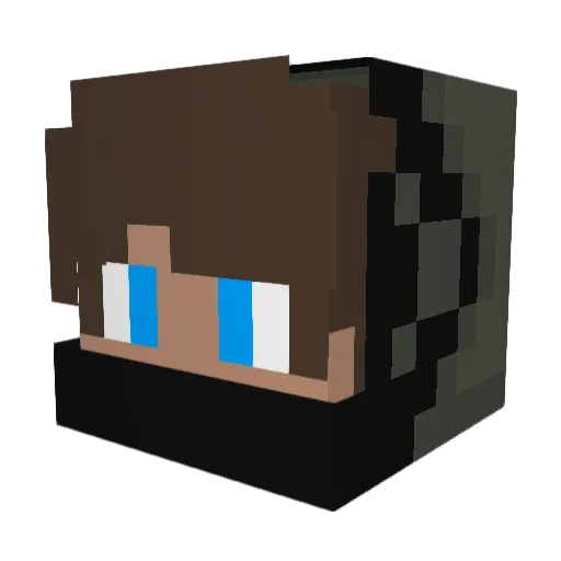 LessYou Minecraft avatar head, 3D render