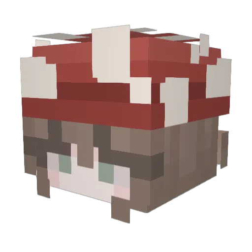 Lesseia Minecraft avatar head, 3D render