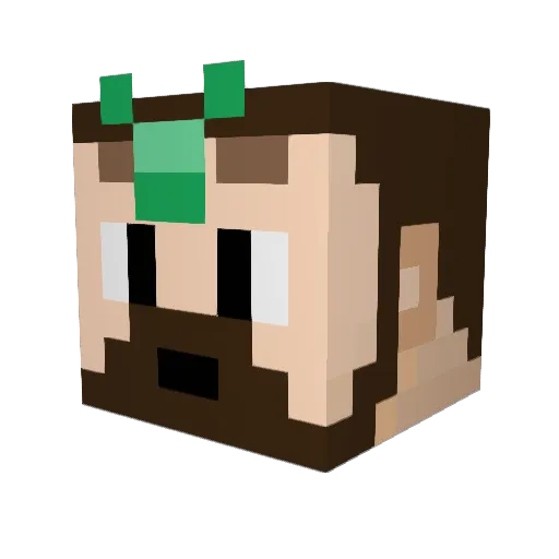 Lessev Minecraft avatar head, 3D render