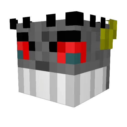 Lessombreslames Minecraft avatar head, 3D render