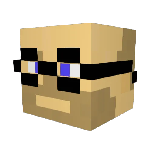 Lester_Crest_ Minecraft avatar head, 3D render