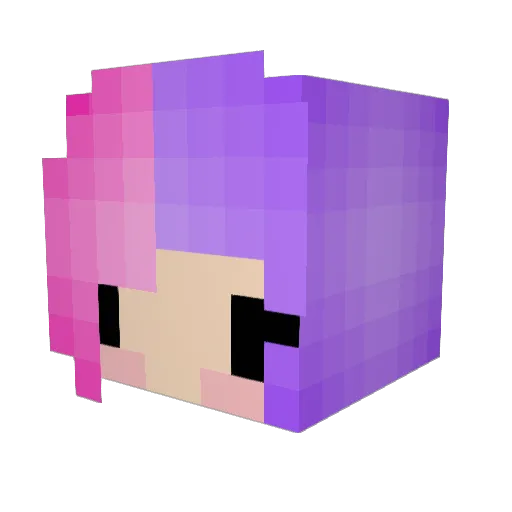LesyynKaa Minecraft avatar head, 3D render