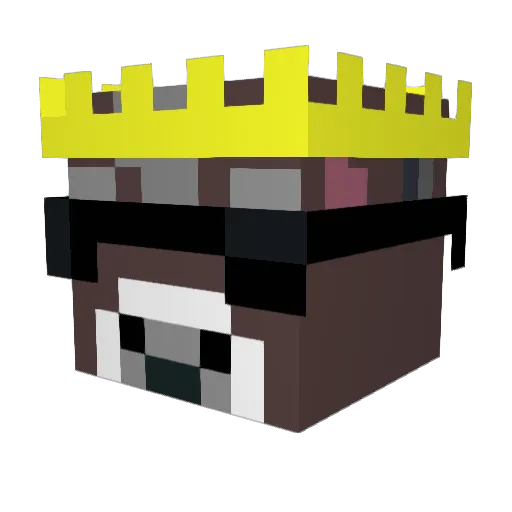 Leszozaur Minecraft avatar head, 3D render