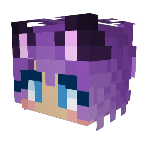 LetTea Minecraft avatar head, 3D render