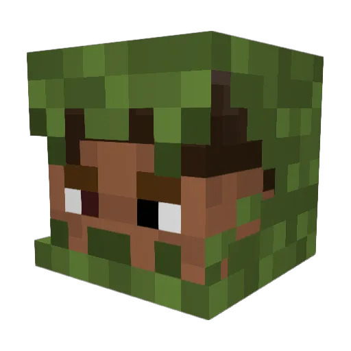 Letal101 Minecraft avatar head, 3D render