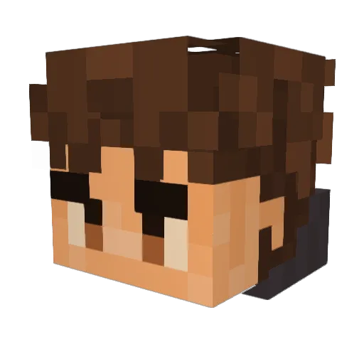 Letaryat Minecraft avatar head, 3D render