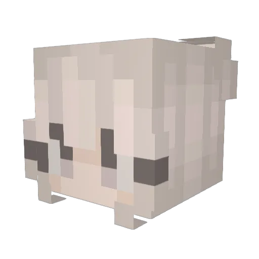 Lethaa Minecraft avatar head, 3D render
