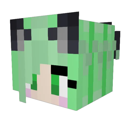 LethalLiz Minecraft avatar head, 3D render