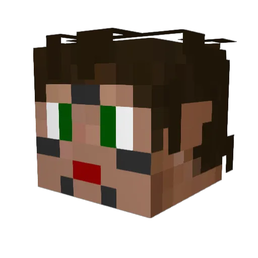 Lethallan Minecraft avatar head, 3D render