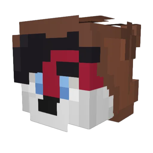 LetoTheWolf Minecraft avatar head, 3D render