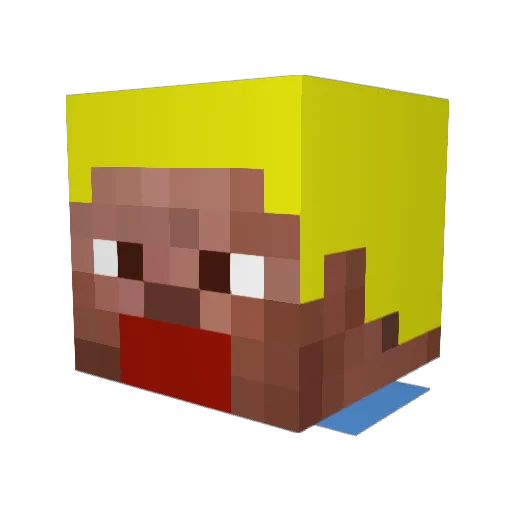 Letorox Minecraft avatar head, 3D render