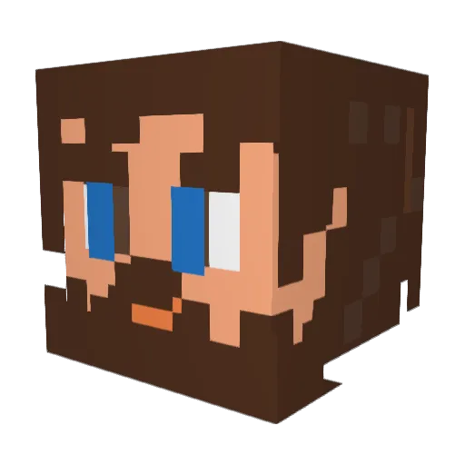 Letorus Minecraft avatar head, 3D render