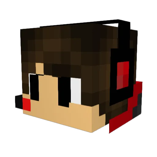 LetosPizza Minecraft avatar head, 3D render