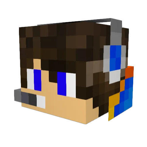 LetroMC Minecraft avatar head, 3D render