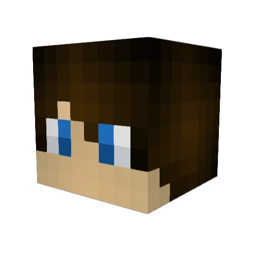 LetsBene Minecraft avatar head, 3D render