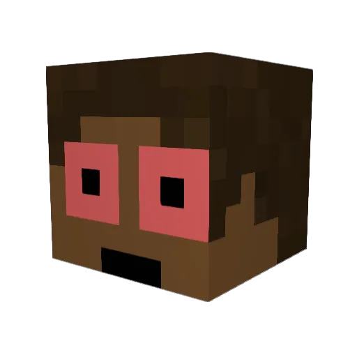 LetsButtFuckKids Minecraft avatar head, 3D render