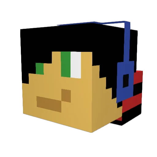 LetsKappa Minecraft avatar head, 3D render