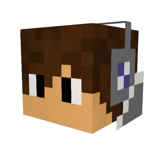 LetsKnatter Minecraft avatar head, 3D render