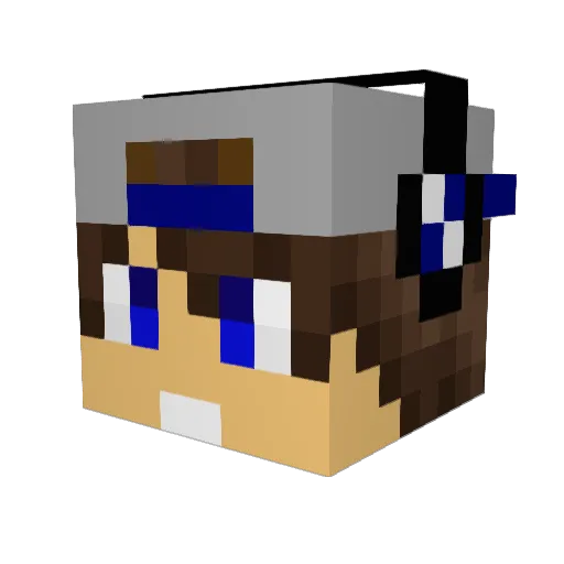 LetsPlayThomas Minecraft avatar head, 3D render