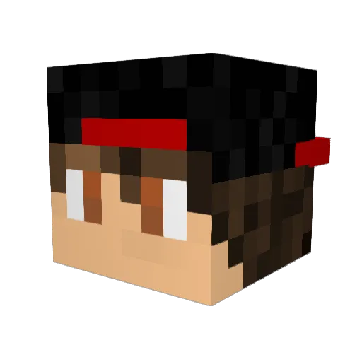 LetsSuppe Minecraft avatar head, 3D render
