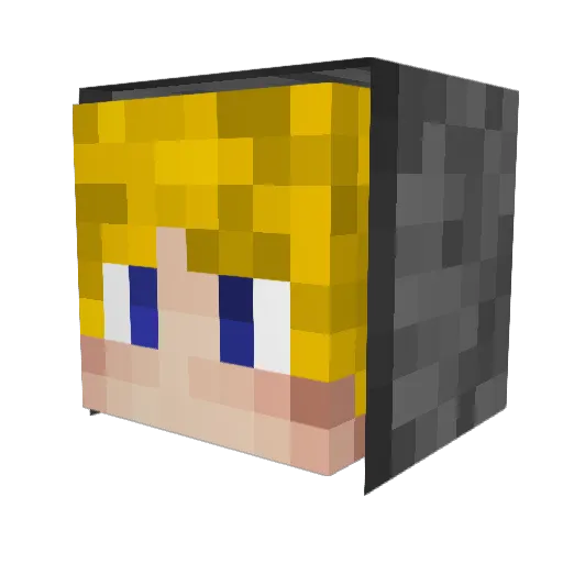 LetsV Minecraft avatar head, 3D render