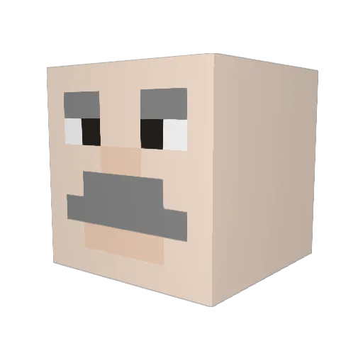 Letsmine_Games Minecraft avatar head, 3D render
