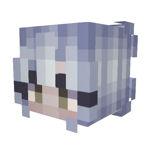 Letterbox Minecraft avatar head, 3D render