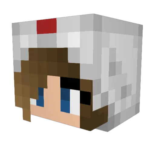 Lettily Minecraft avatar head, 3D render
