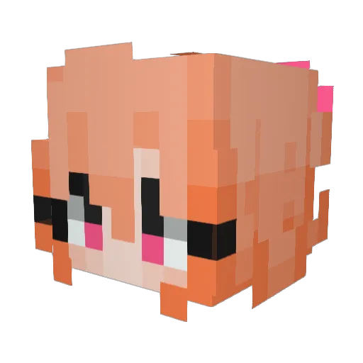 Lettola Minecraft avatar head, 3D render