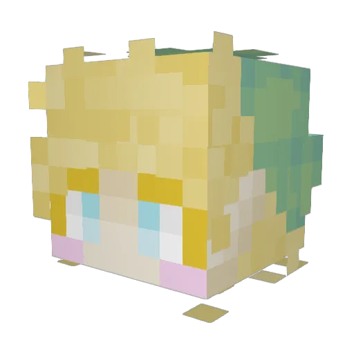 Lettortise Minecraft avatar head, 3D render
