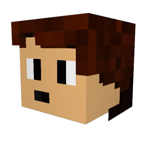 Lettwo Minecraft avatar head, 3D render