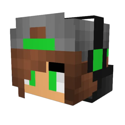 Letycreeper Minecraft avatar head, 3D render