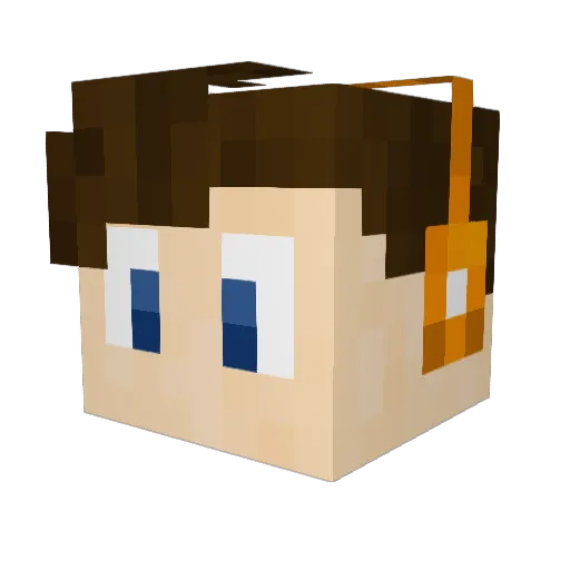 Leucoss Minecraft avatar head, 3D render