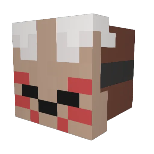 Leuley Minecraft avatar head, 3D render