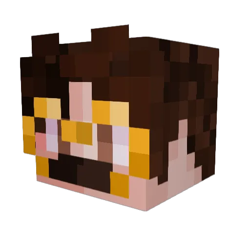 LeumasRex Minecraft avatar head, 3D render