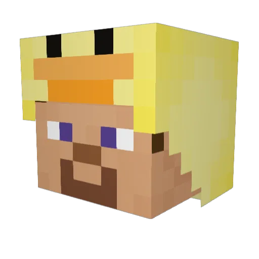 Leuqas Minecraft avatar head, 3D render