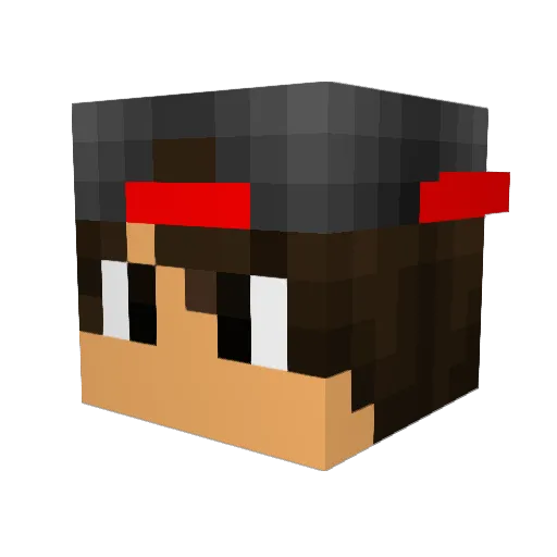 Leusel Minecraft avatar head, 3D render