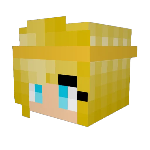 Leux64 Minecraft avatar head, 3D render