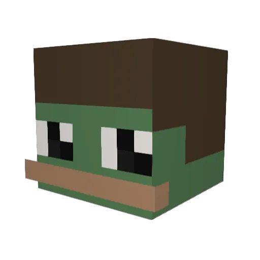 Lev1nator Minecraft avatar head, 3D render